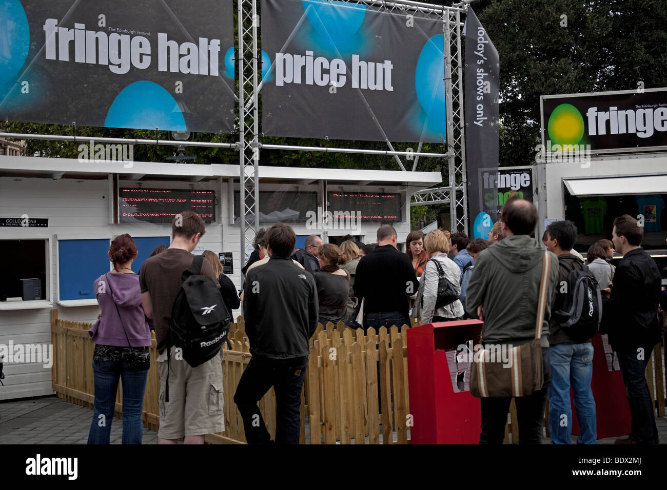 Edinburgh Fringe ticket queue, Scotland,UK,Europe Stock Photo