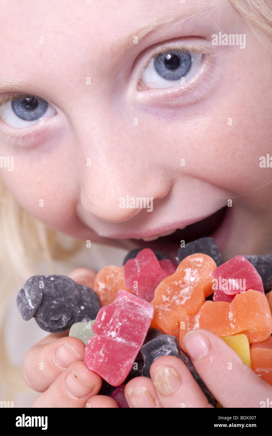 child eating jelly babies Stock Photo Alamy