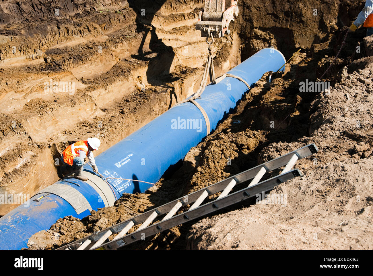 Water pipe being laid at the Louis & Clark Regional Water System
