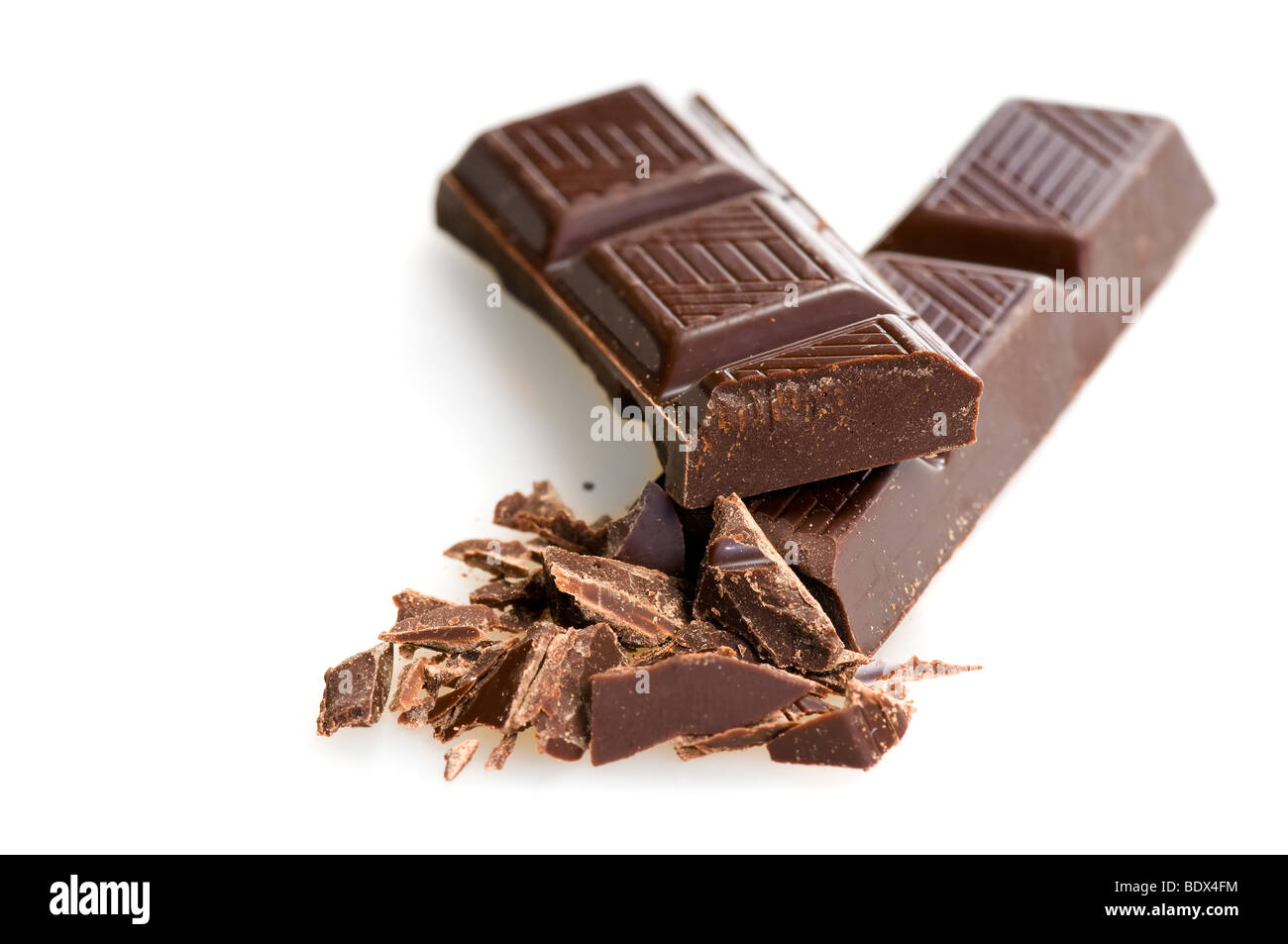 Delicious chocolate, closeup view, isolated on white Stock Photo Alamy