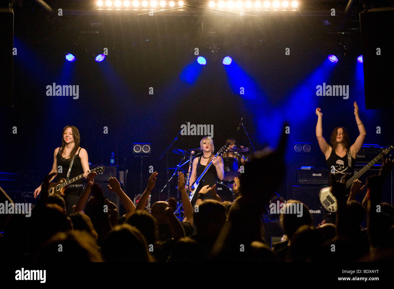 Canadian female metal rock band Kittie performing live in the Schueuer ...