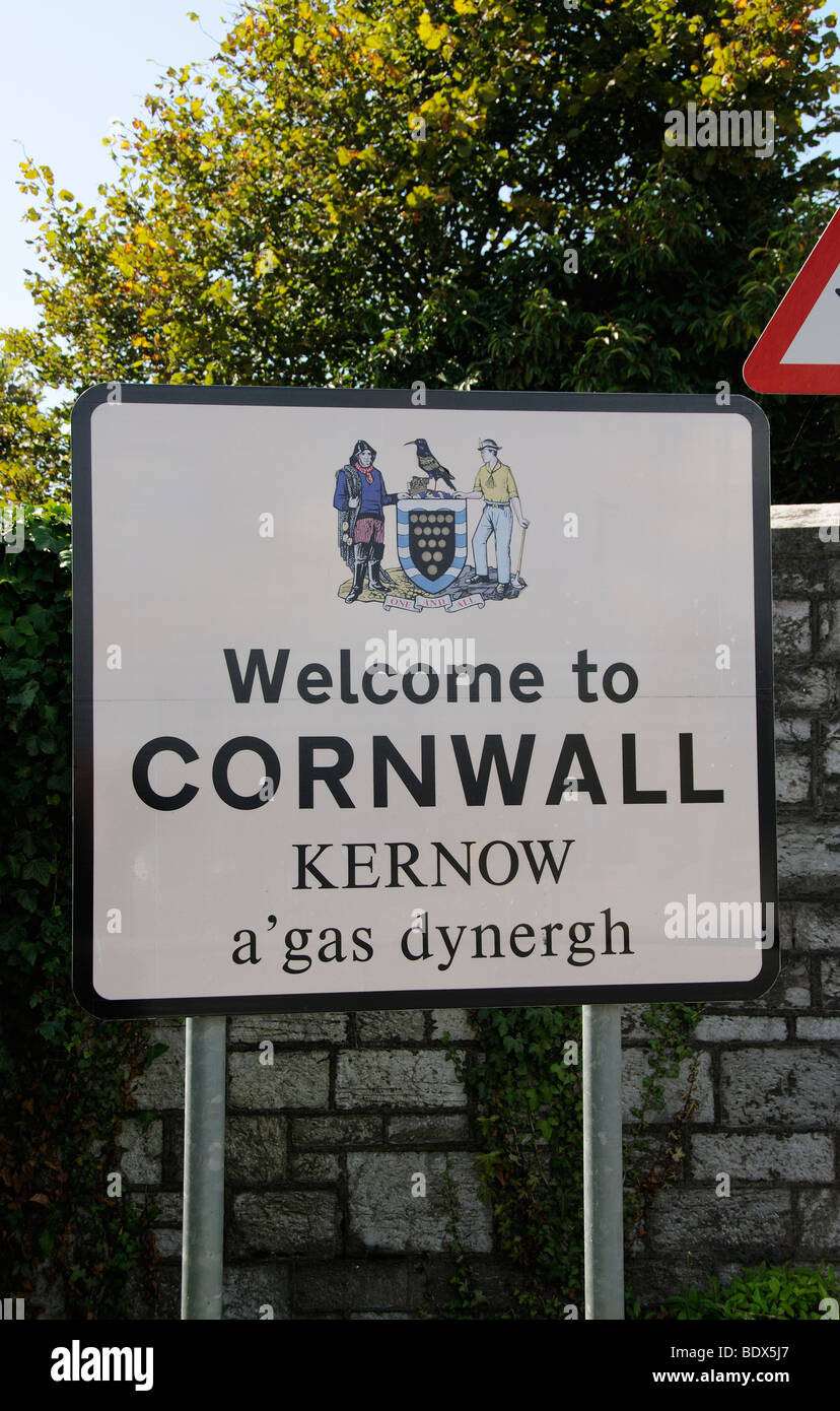 to Cornwall an english county sign situated in Torpoint England