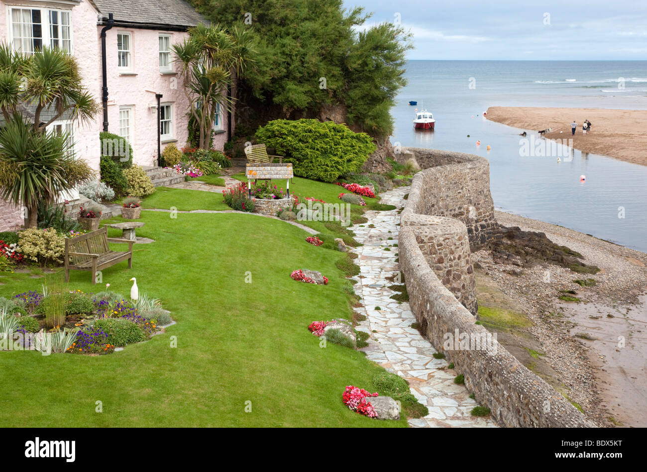 cottage by the sea; bude; cornwall Stock Photo Alamy