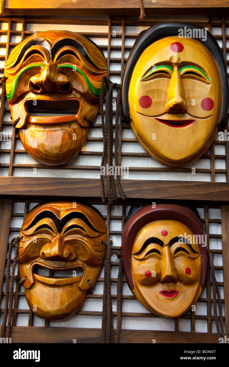Korean Masks or Tal in Insadong in Seoul South Korea Stock Photo