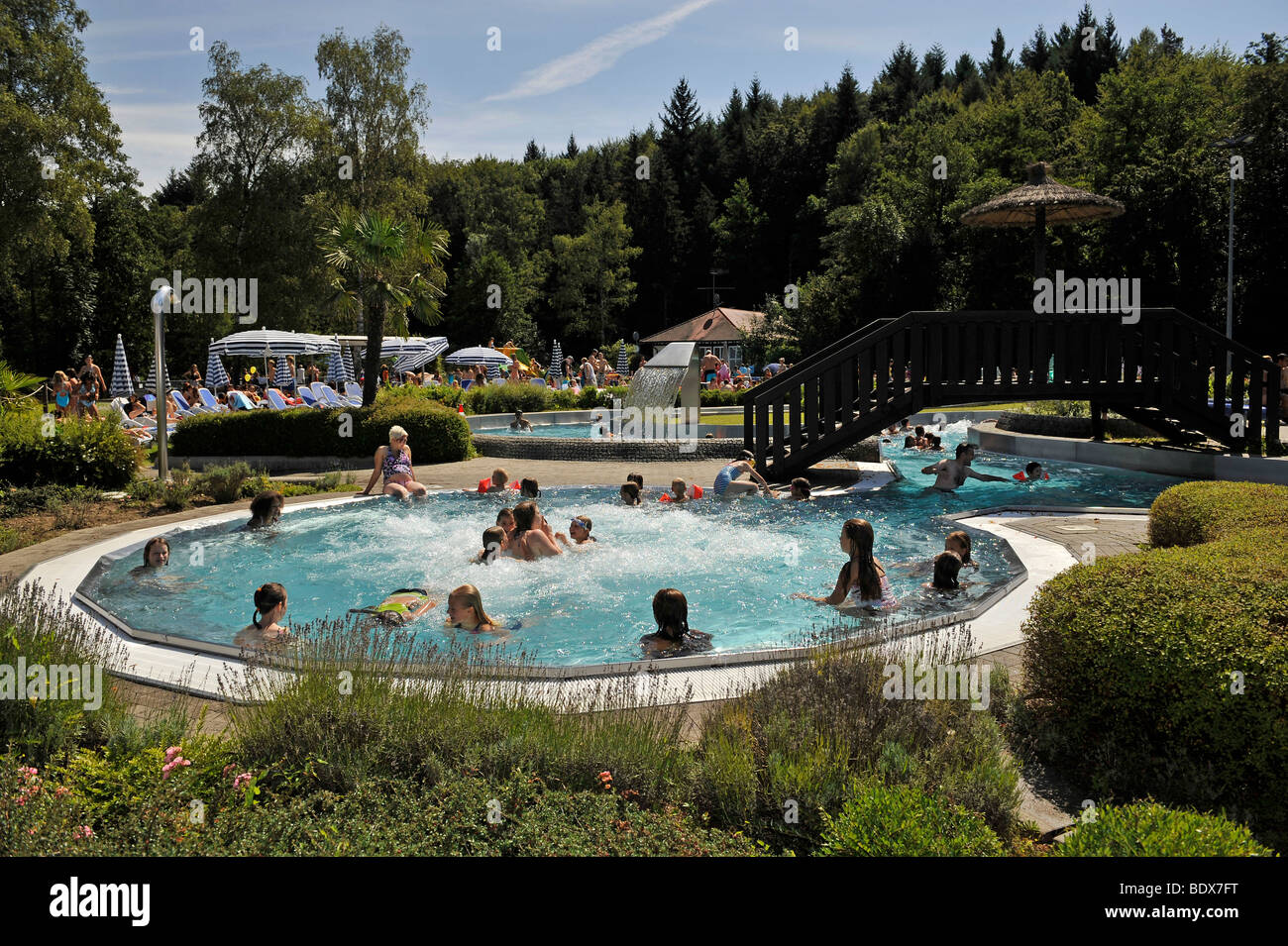 Wellness and adventure swimming-pool, Schwaebisch Gmuend, Baden-Wuerttemberg, Germany, Europe Stock Photo