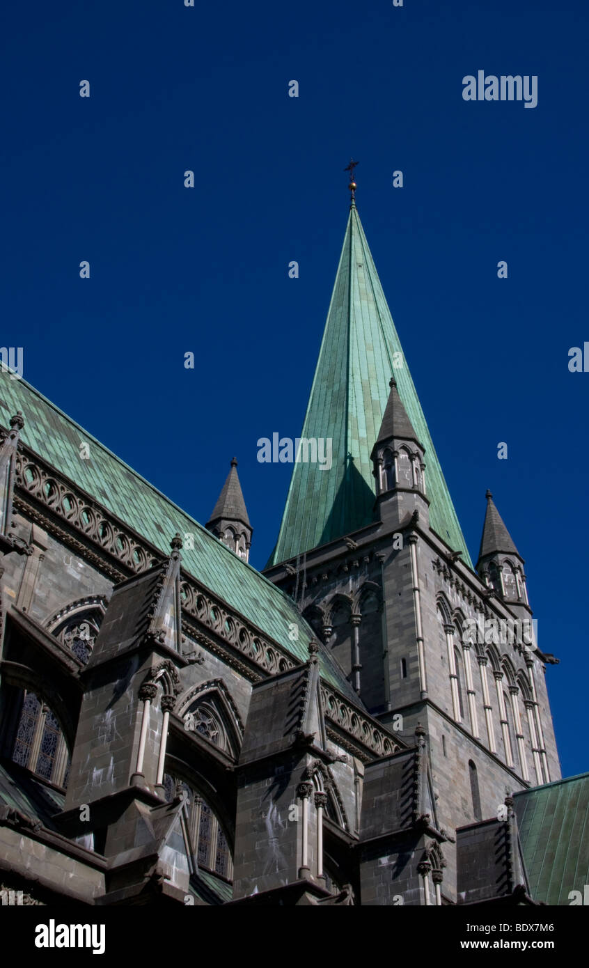 The Nidaros Cathedral Nidarosdomen Domkirke Trondheim Norway Stock Photo