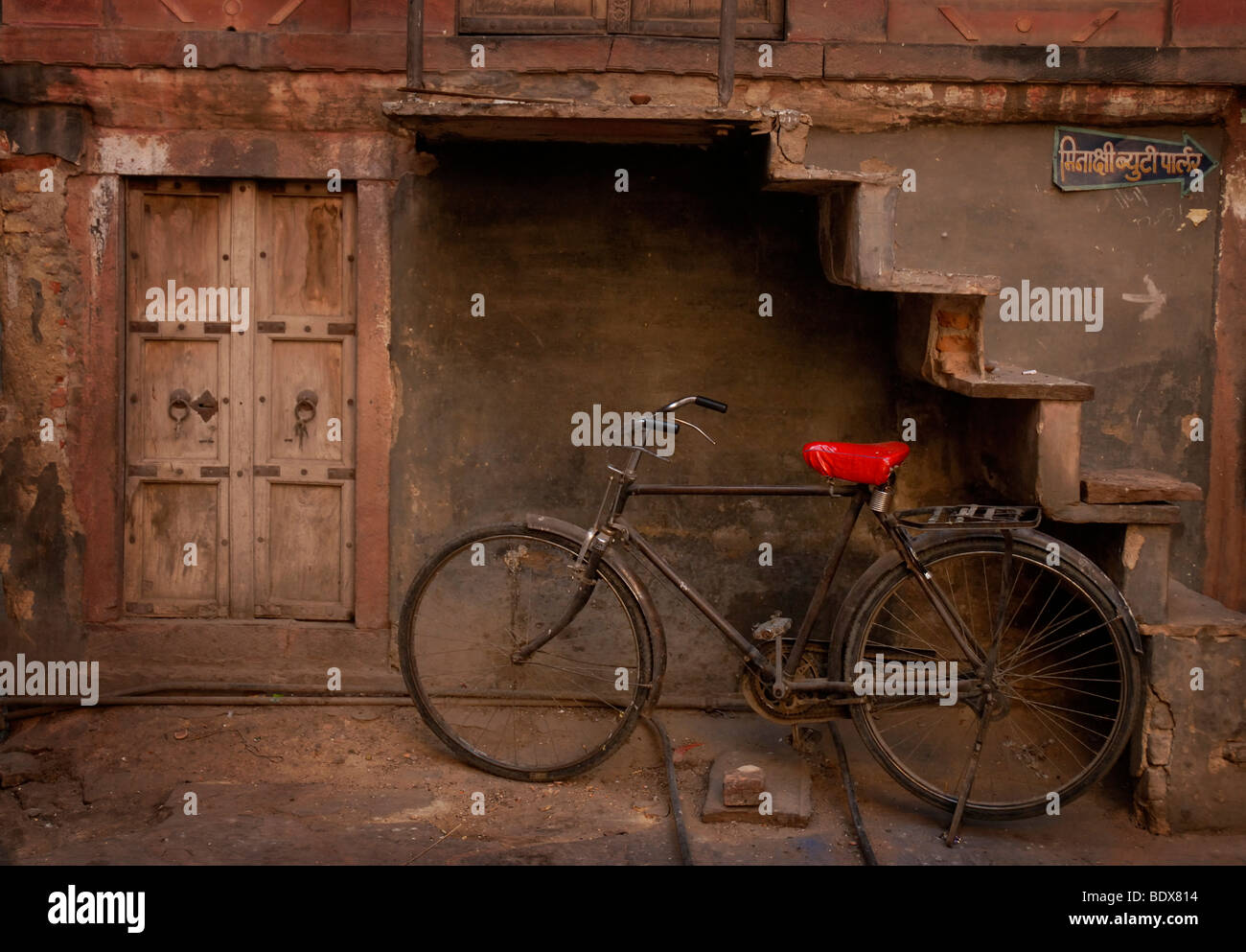 Bicycle with Red Seat. Bikaner Rajasthan India Stock Photo Alamy