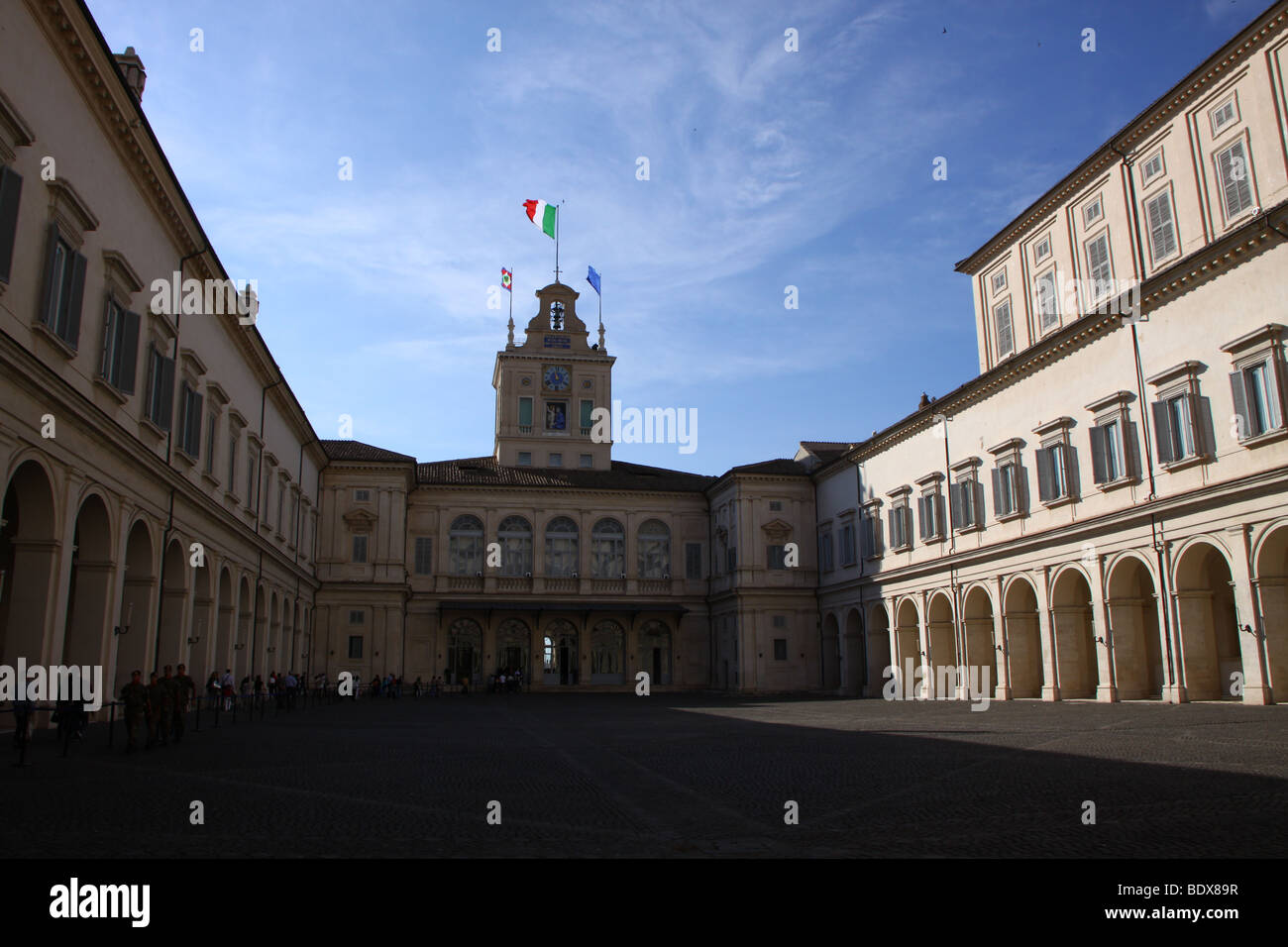 Courtyard of Palazzo del Quirinale, the Italian Presidential Palace, Rome. Stock Photo