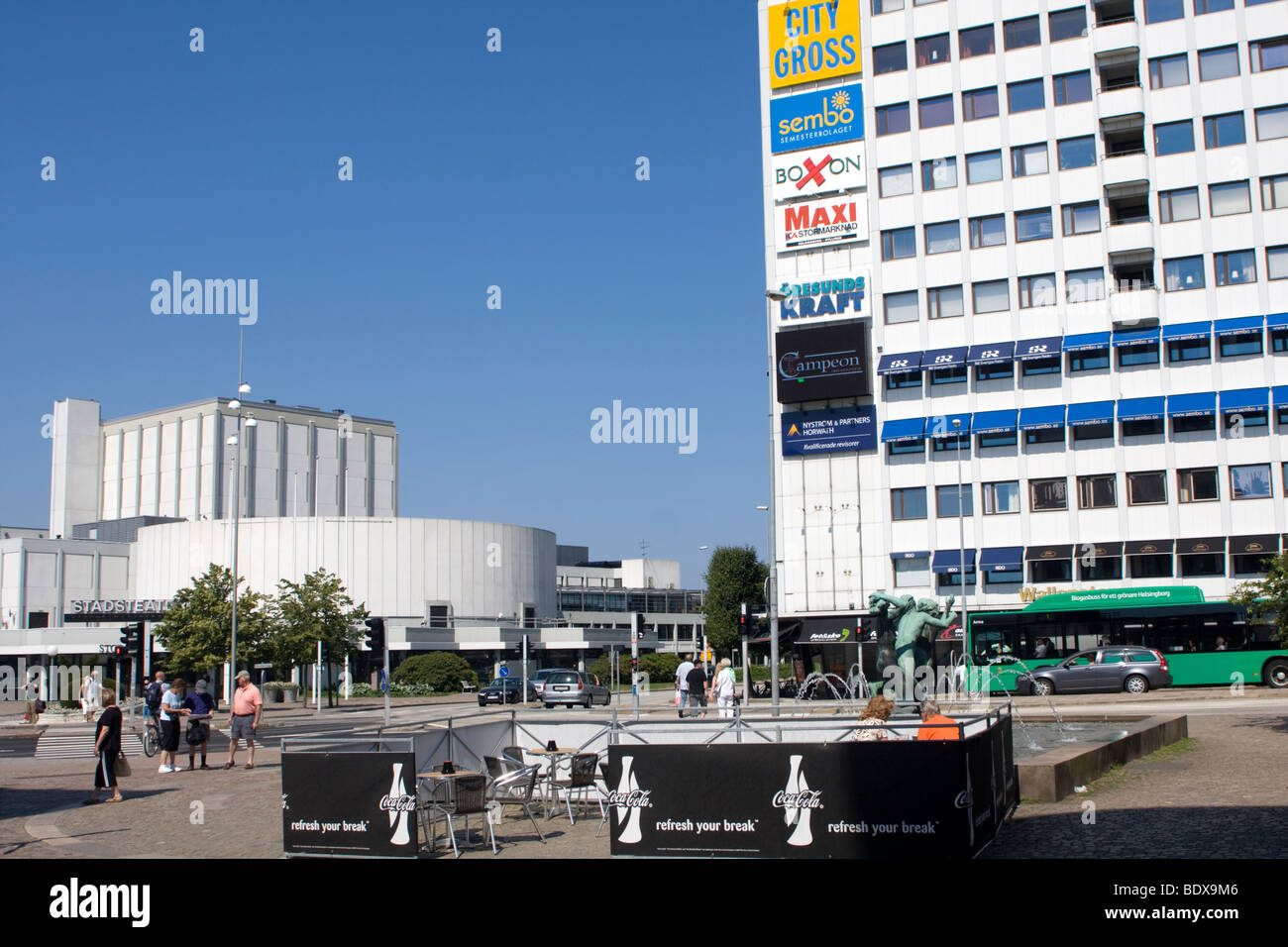 Area near pier in Helsingborg, Sweden Stock Photo