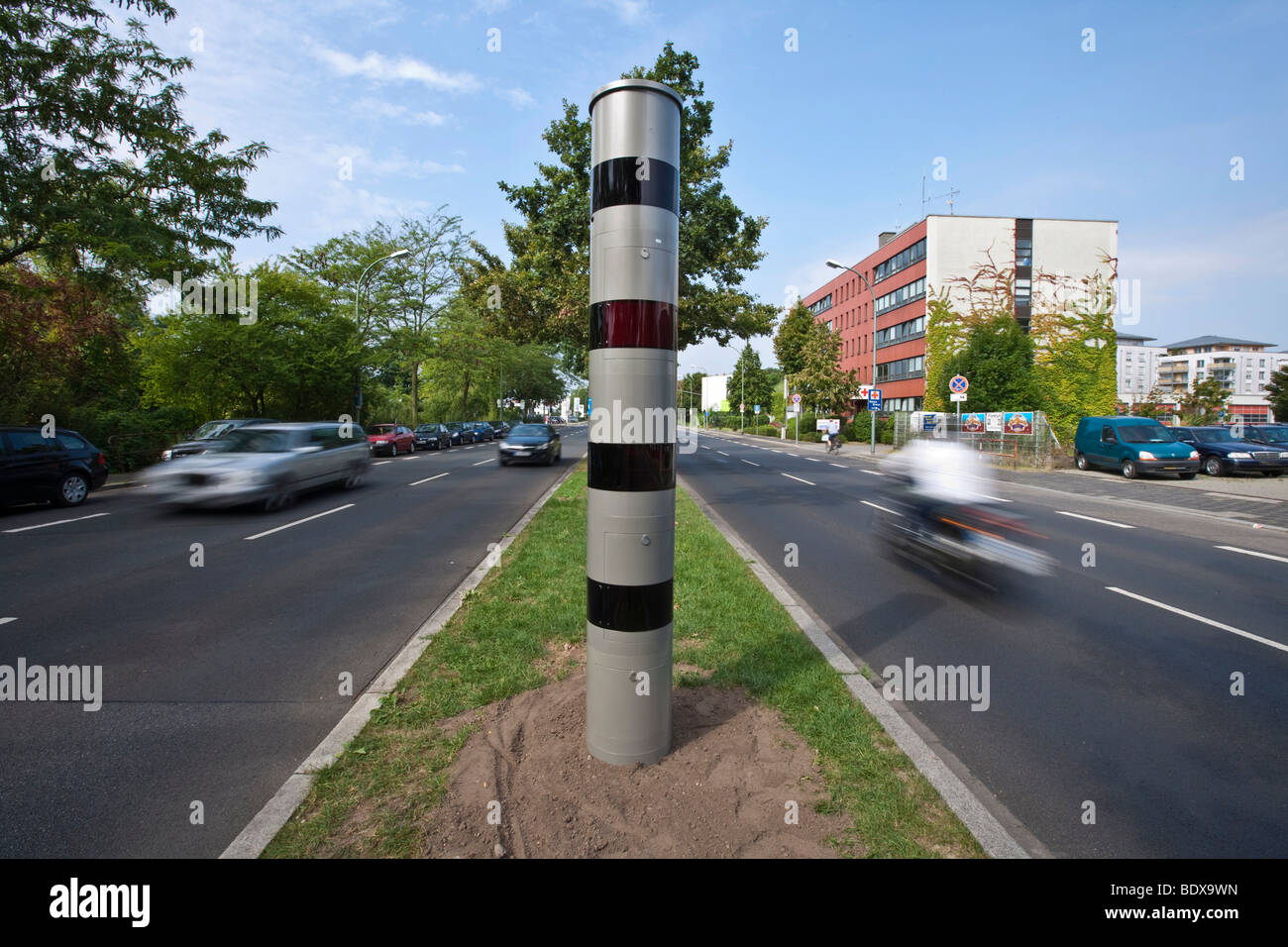 Digital speed monitoring 'POLISCANSPEED' laser-pulse travel-time measurement, Vitronic GmbH, Offenbach, Hesse, Germany, Europe Stock Photo