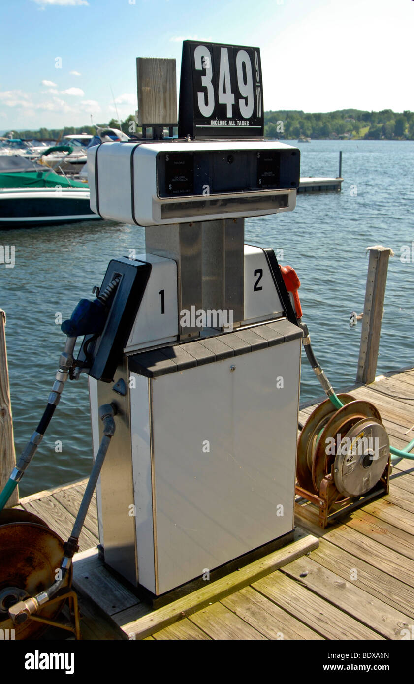 Gas pump on Canandaigua Lake Stock Photo Alamy