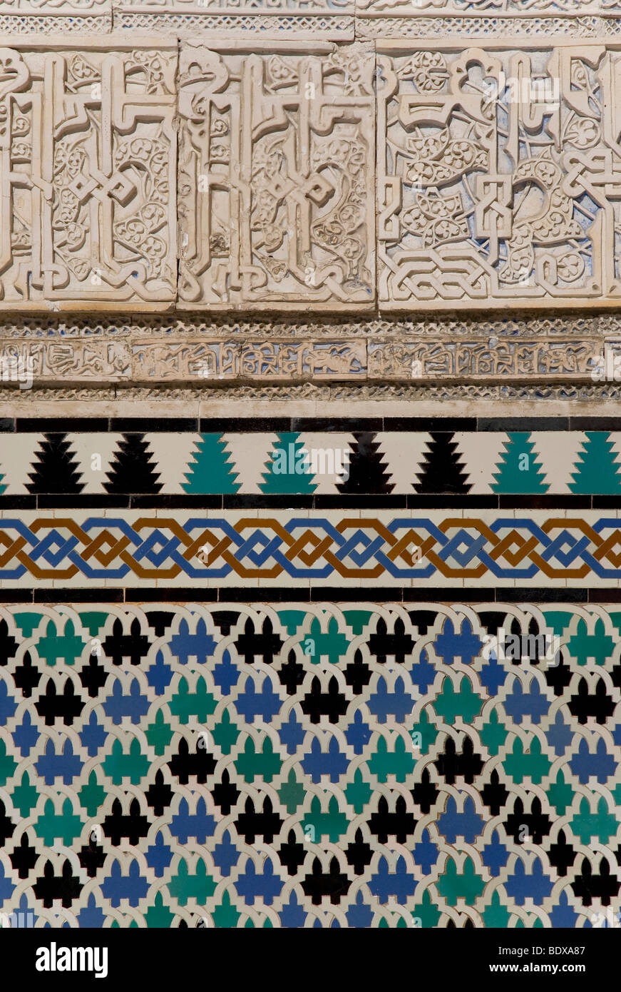 Alcazar, Arabian royal palace, tiles, mosaics, Barrio Santa Cruz, Seville, Andalusia, Spain, Europe Stock Photo