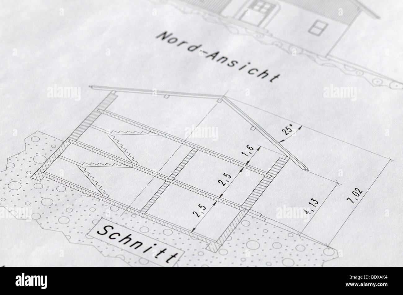 Architectural plan, detail Stock Photo