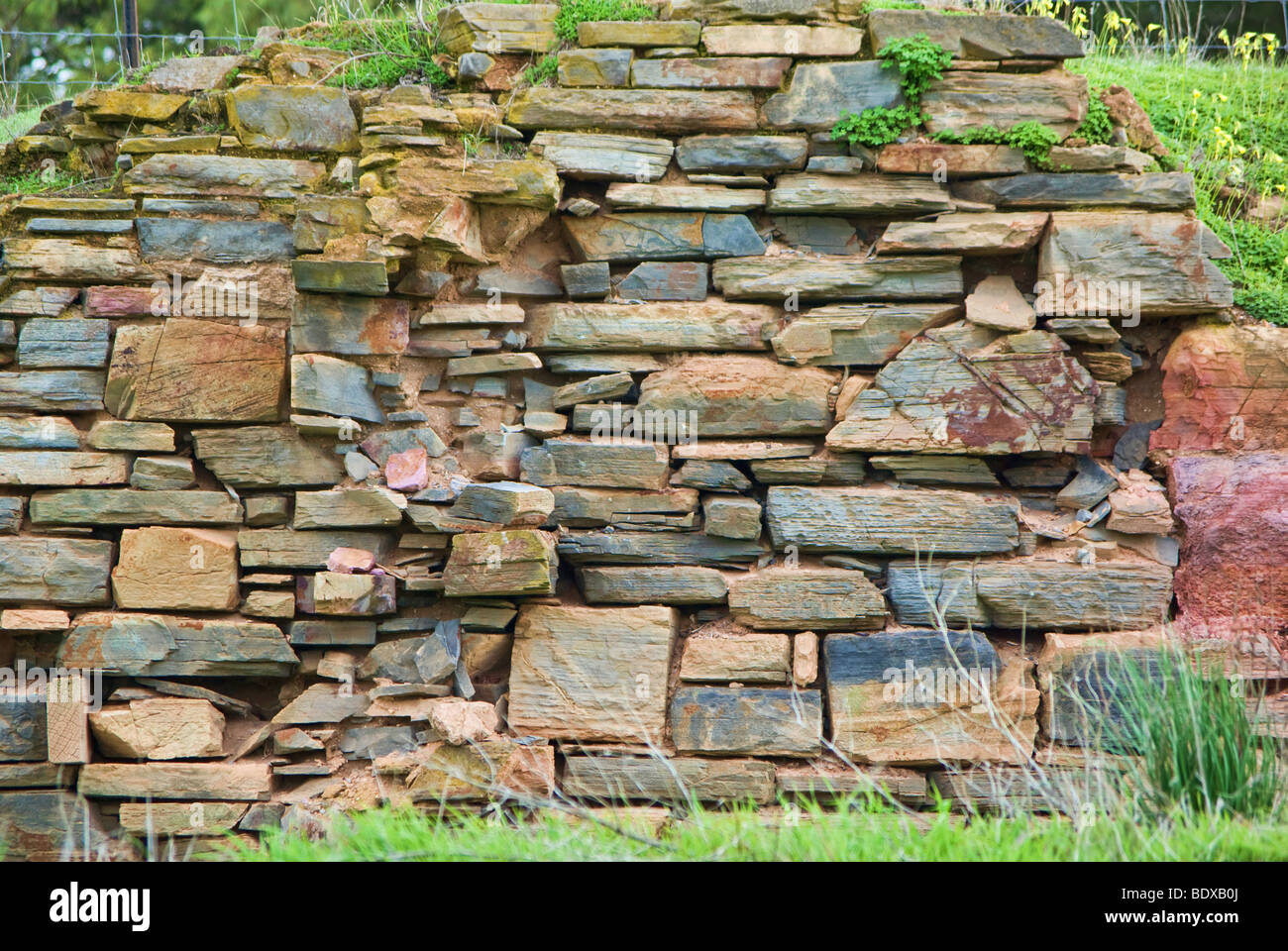 great image of a stone brick wall background Stock Photo - Alamy