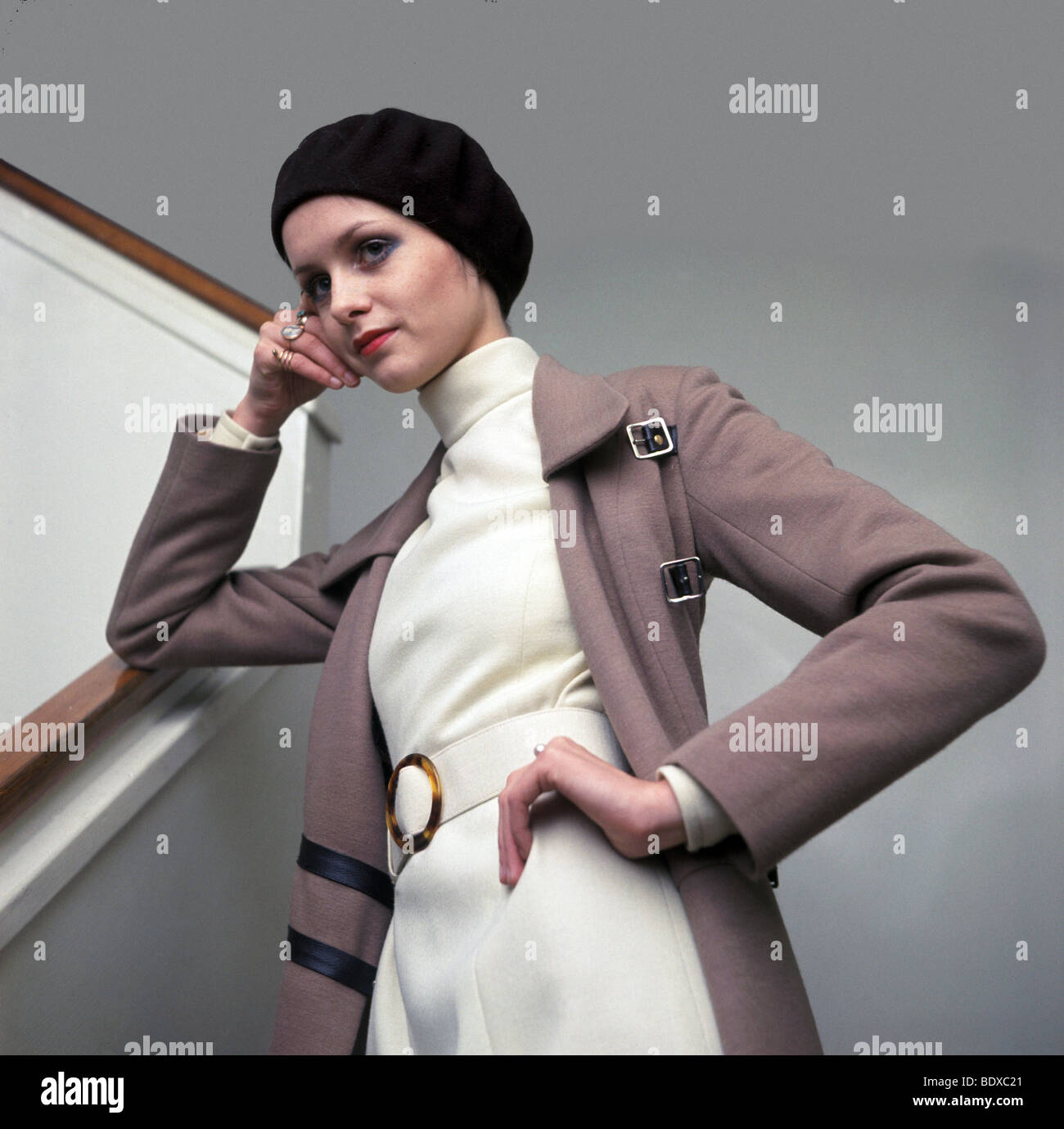 TWIGGY  UK model showing part of her Spring range in January 1968 Stock Photo