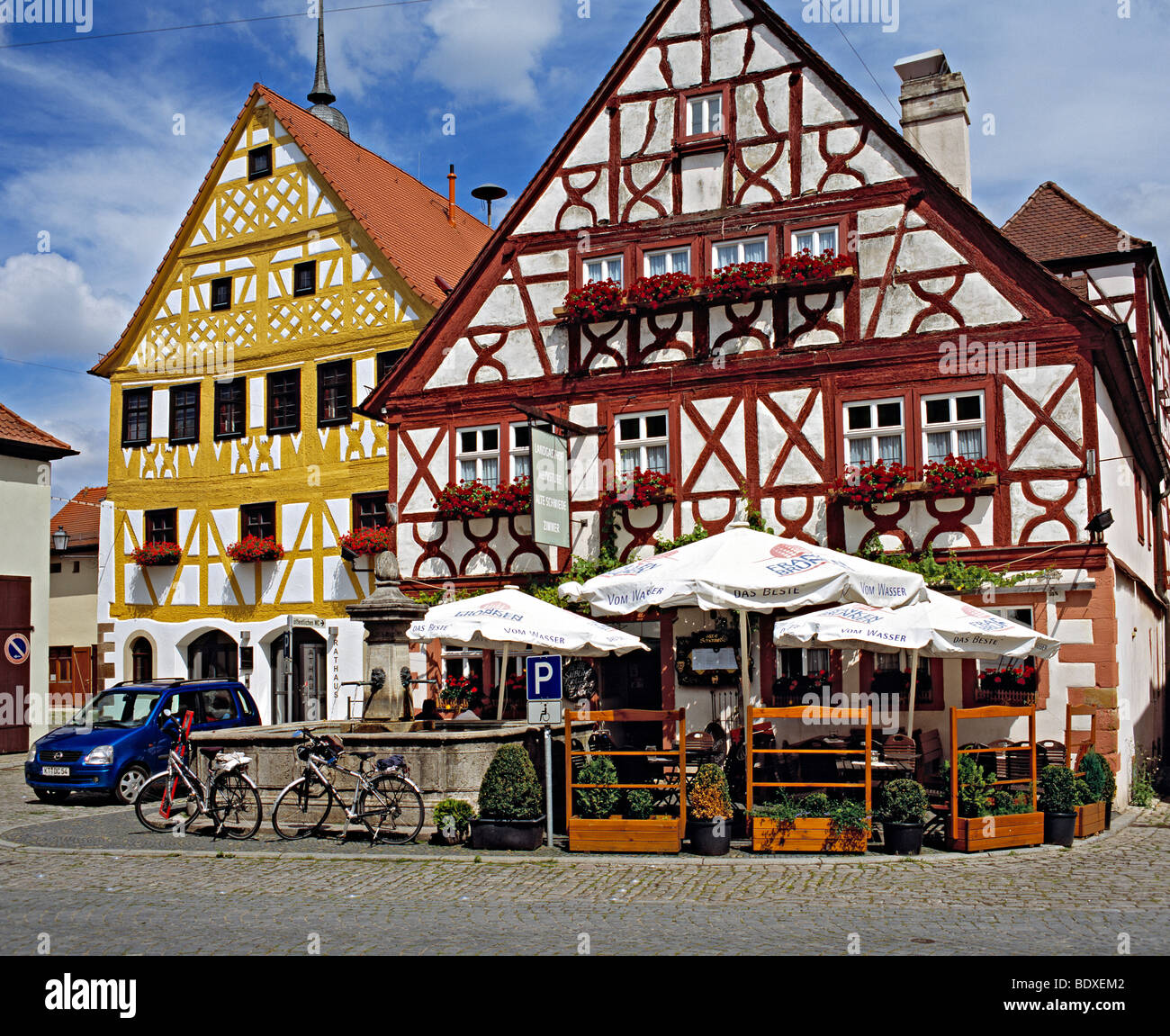 Timber framed houses in Prichsenstadt, Franconia, Bavaria, Germany