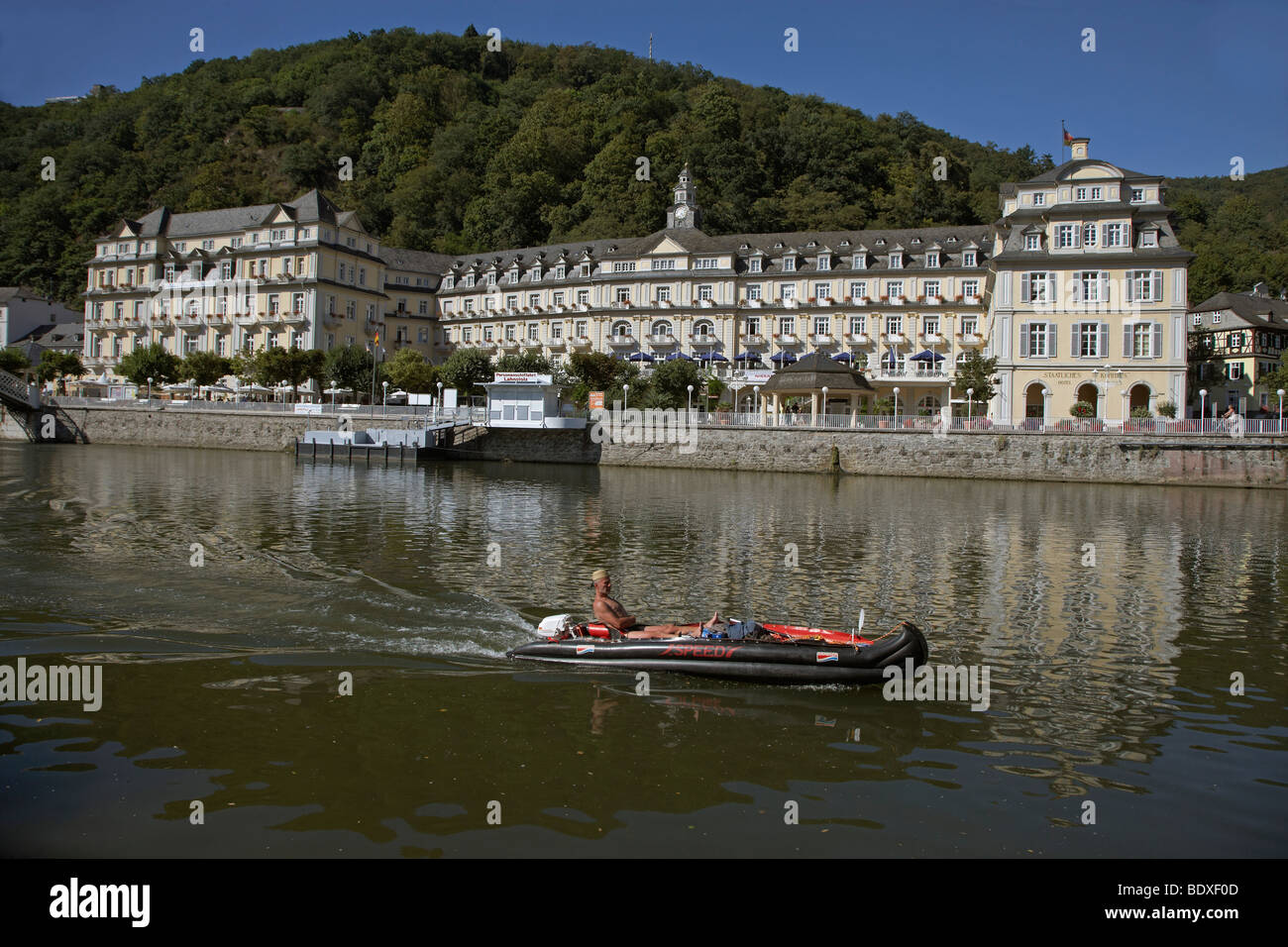 The spa quarter of Bad Ems on the Lahn river, Bad Ems, Rhineland-Palatinate, Germany, Europe Stock Photo