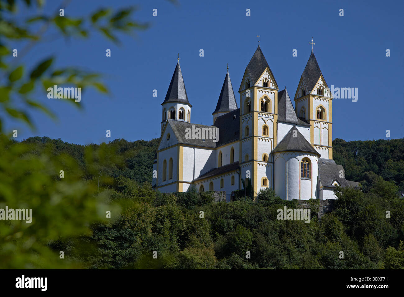 Kloster Arnstein Abbey on the Lahn river near Obernhof, Rhineland-Palatinate, Germany, Europe Stock Photo