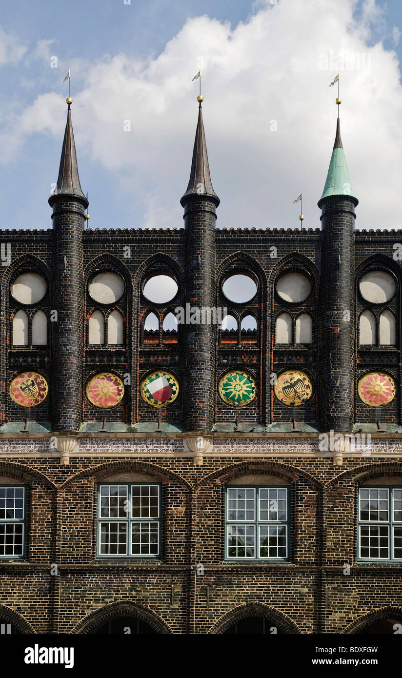 Town hall on the marketplace in Luebeck, SchleswigHolstein, Germany