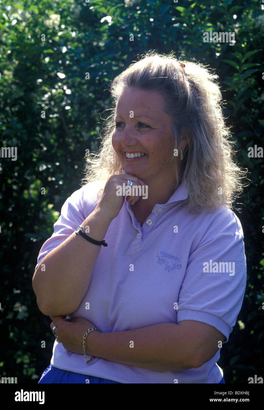 portrait of a smiling plump woman Stock Photo - Alamy