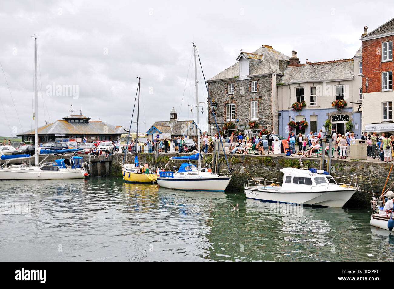 South Quay, Harbour, Padstow, Cornwall, England including The Old