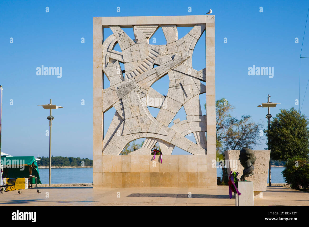 Memorial to victims of fascism, Valdibora, Rovinj, Istria, Croatia, Europe Stock Photo