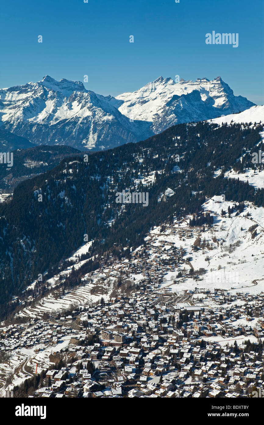 Verbier, Valais, Four Valleys region, Bernese Alps, Switzerland Stock Photo