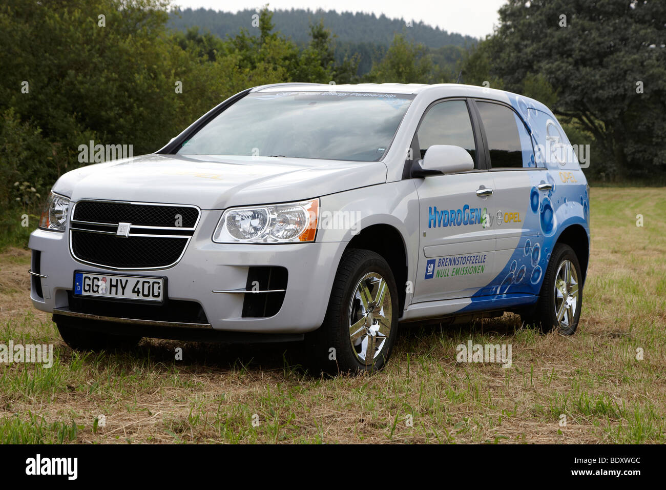 Opel fuel cell test vehicle HydroGen4 near the Nuerburgring, Rhineland-Palatinate, Germany, Europe Stock Photo