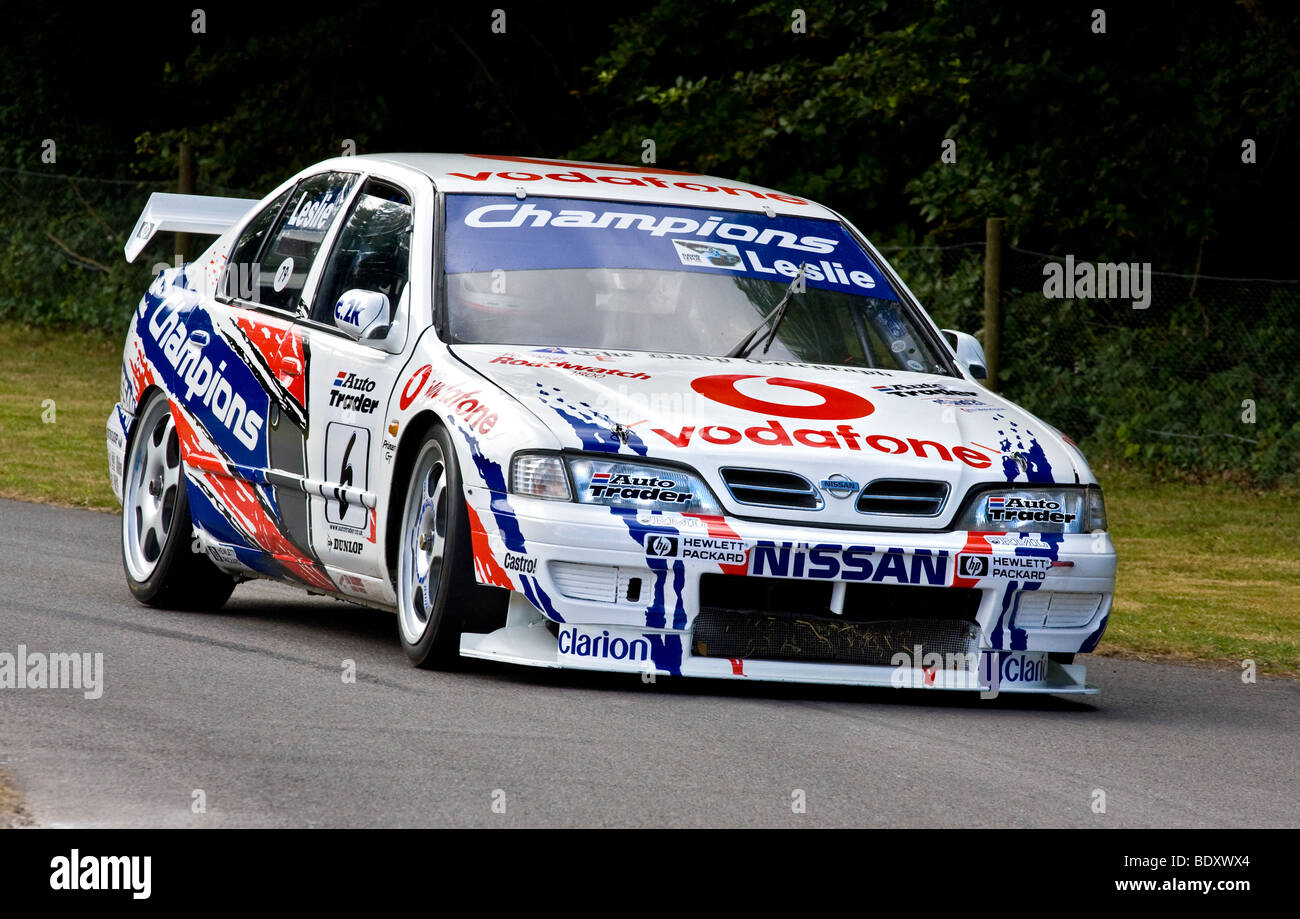 1999 Nissan Primera BTCC with driver Anthony Reid at Goodwood Festival of Speed, Sussex, UK. Stock Photo