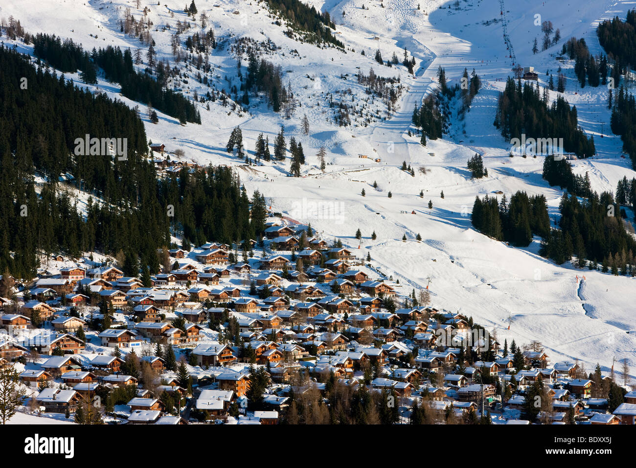 Verbier, Valais, Four Valleys region, Bernese Alps, Switzerland Stock Photo