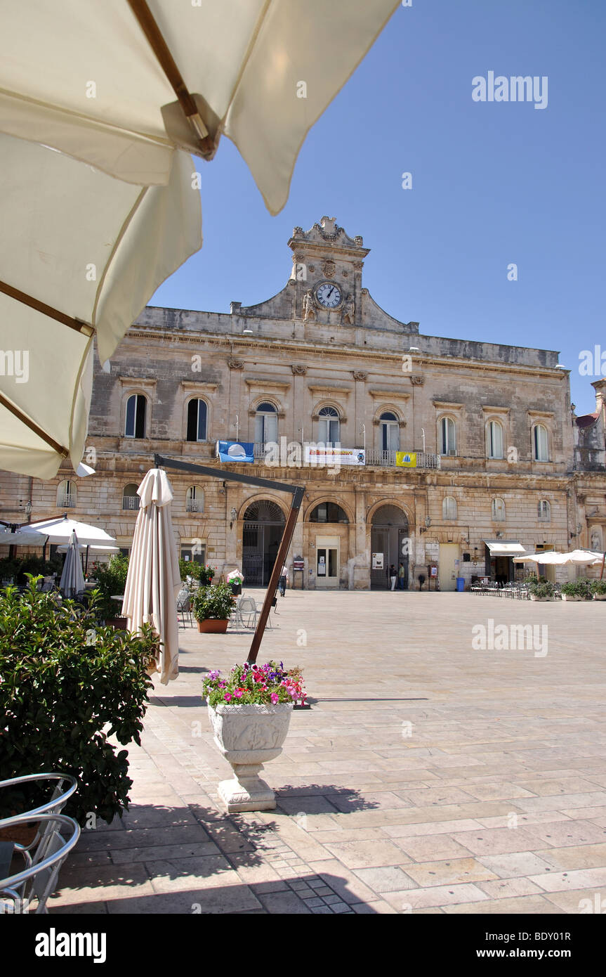 Palazzo Municipio, Piazza della Liberta, Old Town, Ostuni, Brindisi Province, Puglia Region, Italy Stock Photo