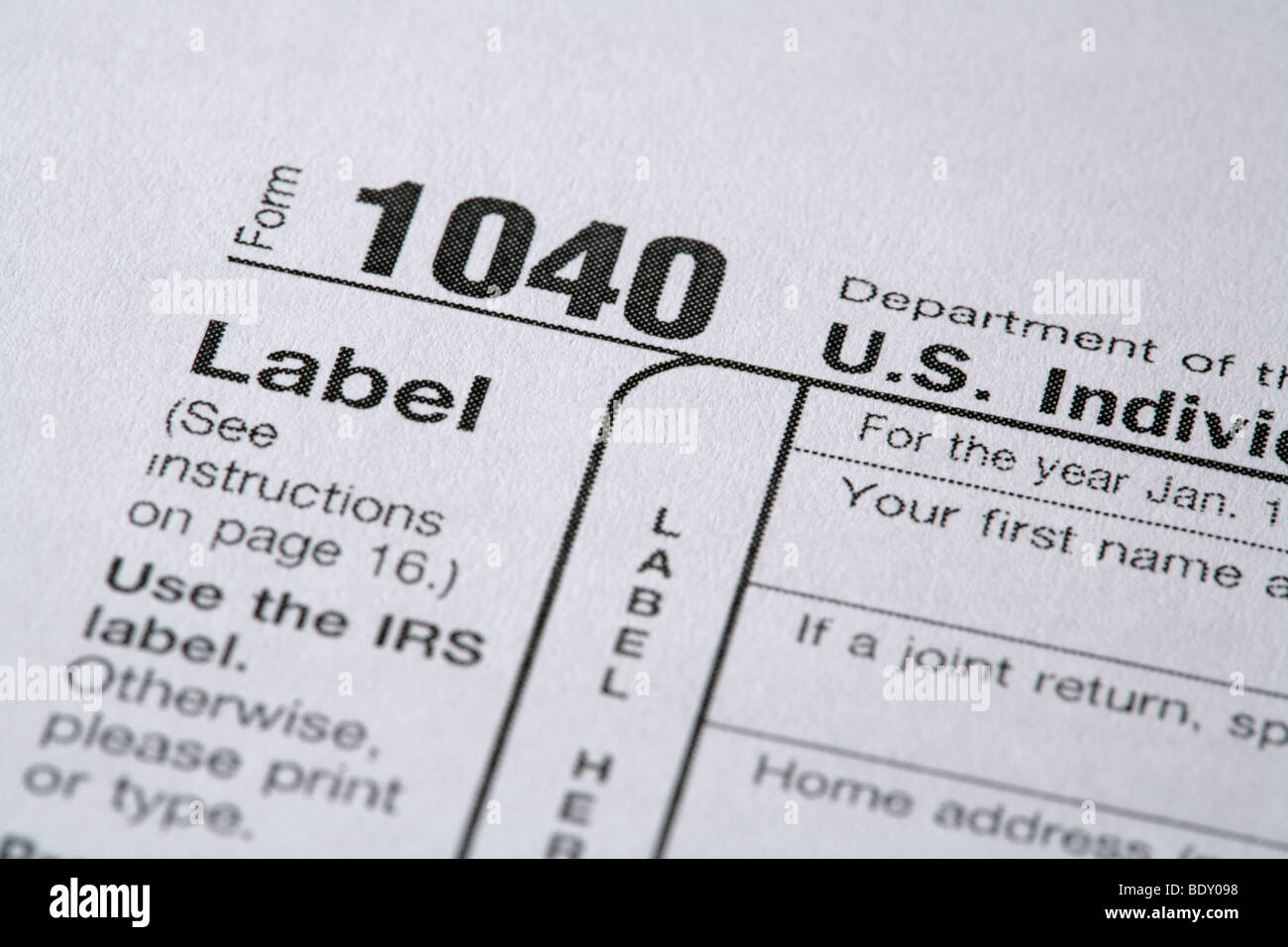 Details of a United States Tax Form Stock Photo Alamy
