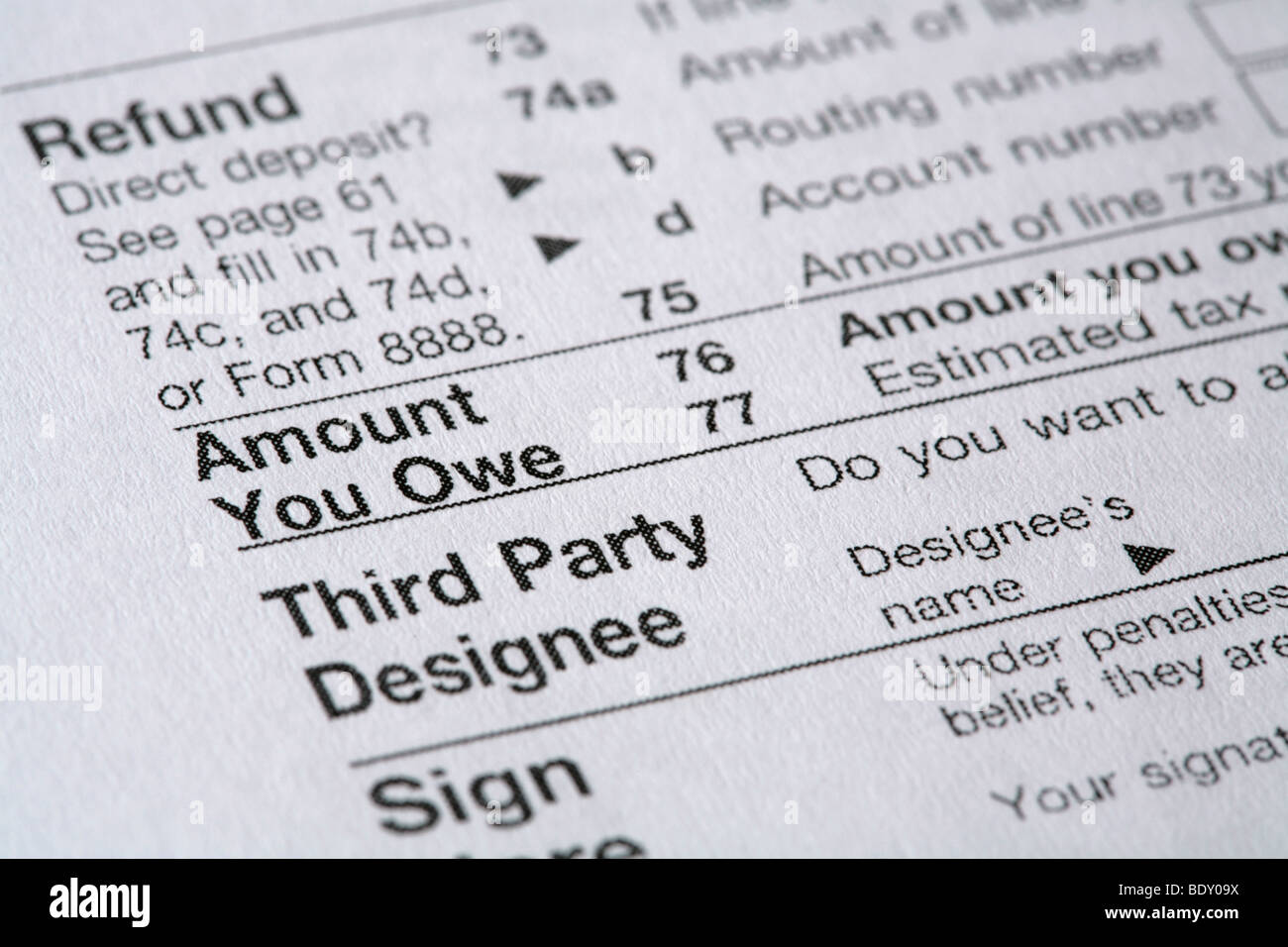 Details of a United States Tax Form Stock Photo - Alamy