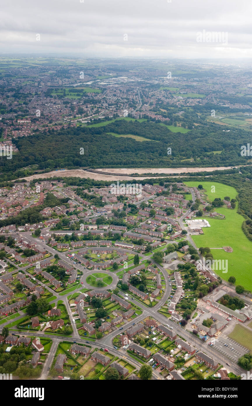 Urban sprawl on the edge of countryside. Yorkshire - UK Stock Photo