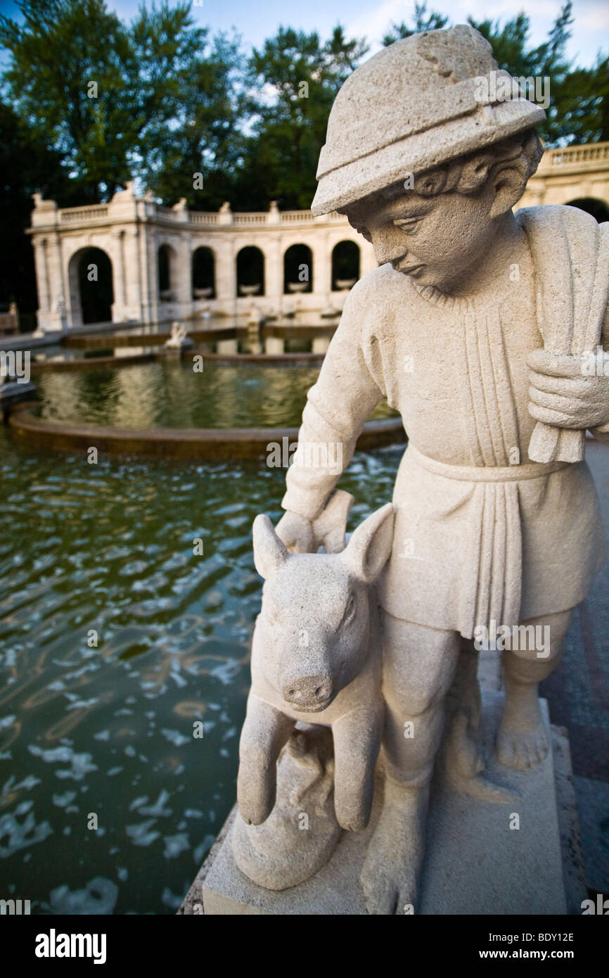 Hans im Glueck or Lucky Hans, figure of the Fairytale Fountain