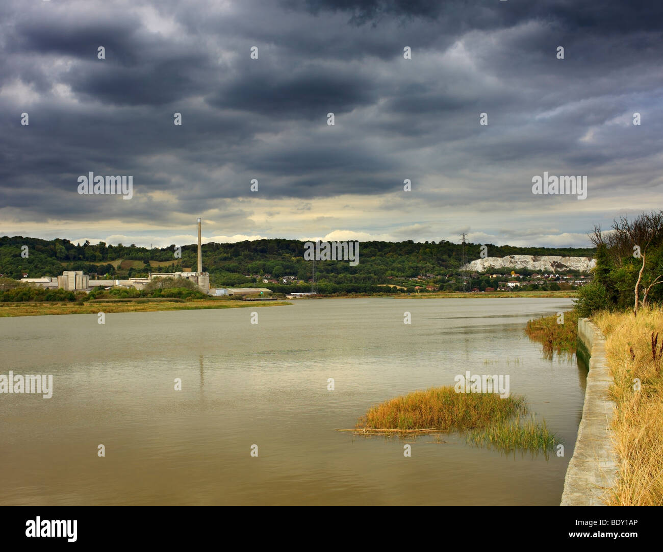 Cemex Cement factory, River Medway, Kent, England, UK. Stock Photo