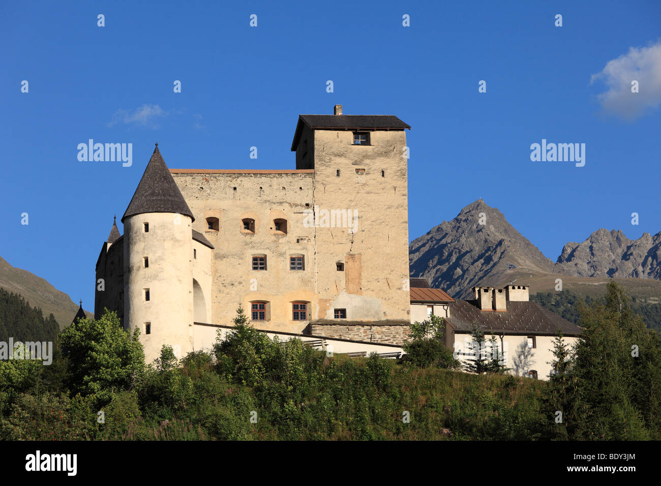 Schloss Nauders Castle, Vinschgau, Upper Inn Valley, Tyrol, Austria, Europe Stock Photo