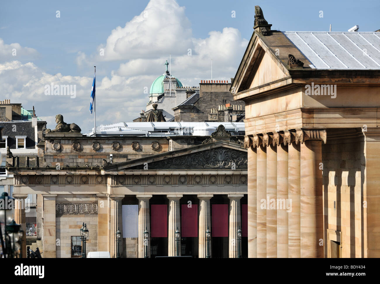 Royal Scottish Academy Building, and the National Gallery of Scotland, The Mound, Edinburgh, Scotland, UK, Europe Stock Photo