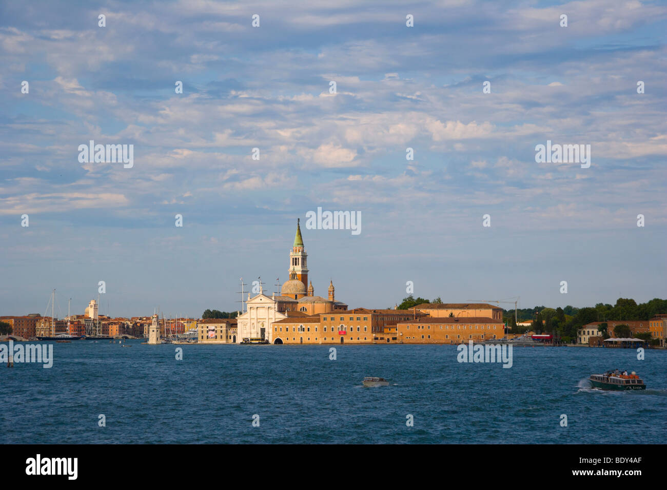 View of the Church of San Giorgio Maggiore from Canale della Giudecca, Venice, Italy, Europe Stock Photo