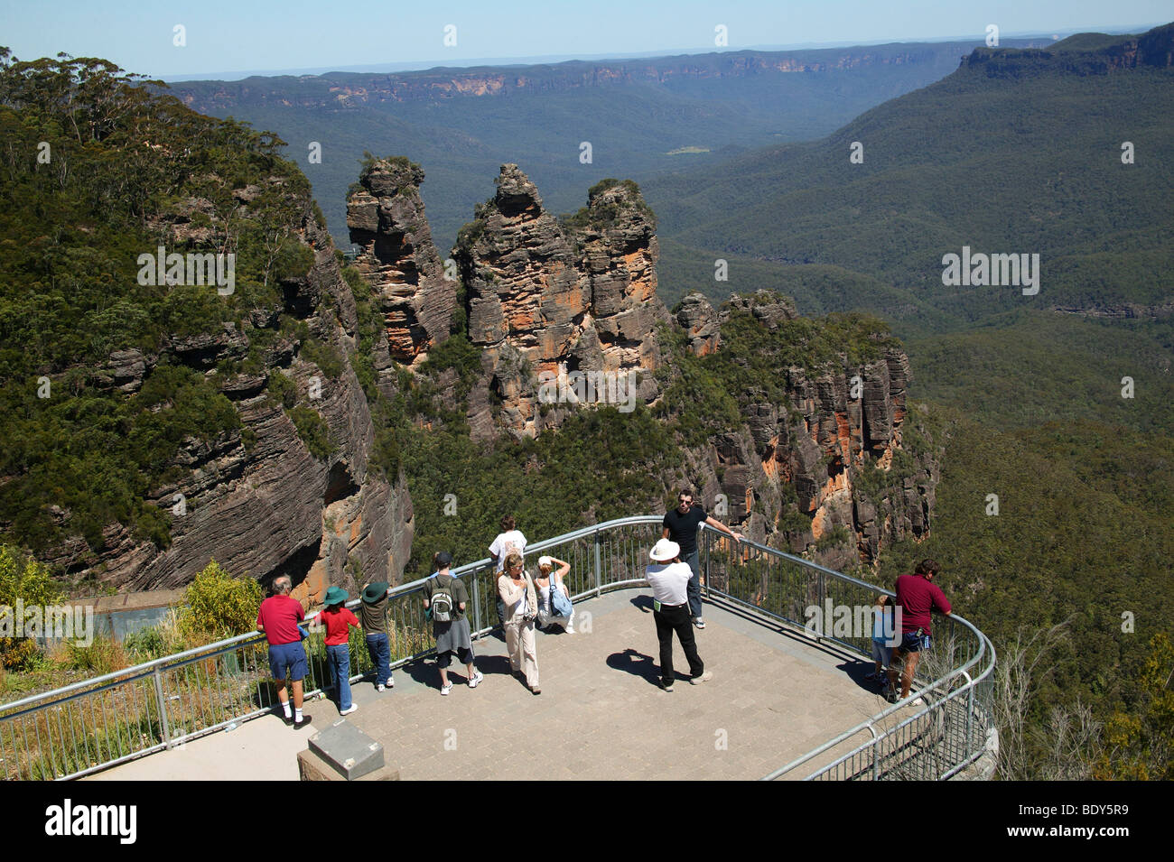 Australia, NSW, Blue Mountains, The Three Sisters Stock Photo