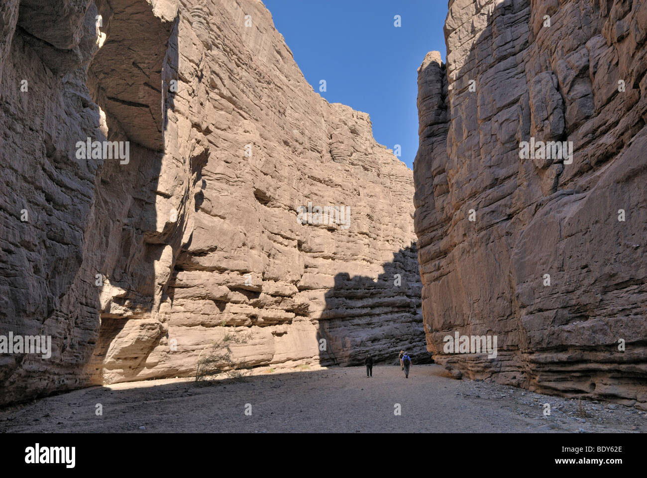 Access to the Painted Canyon in Mecca Hills, southeast of Indio, Southern California, USA Stock Photo