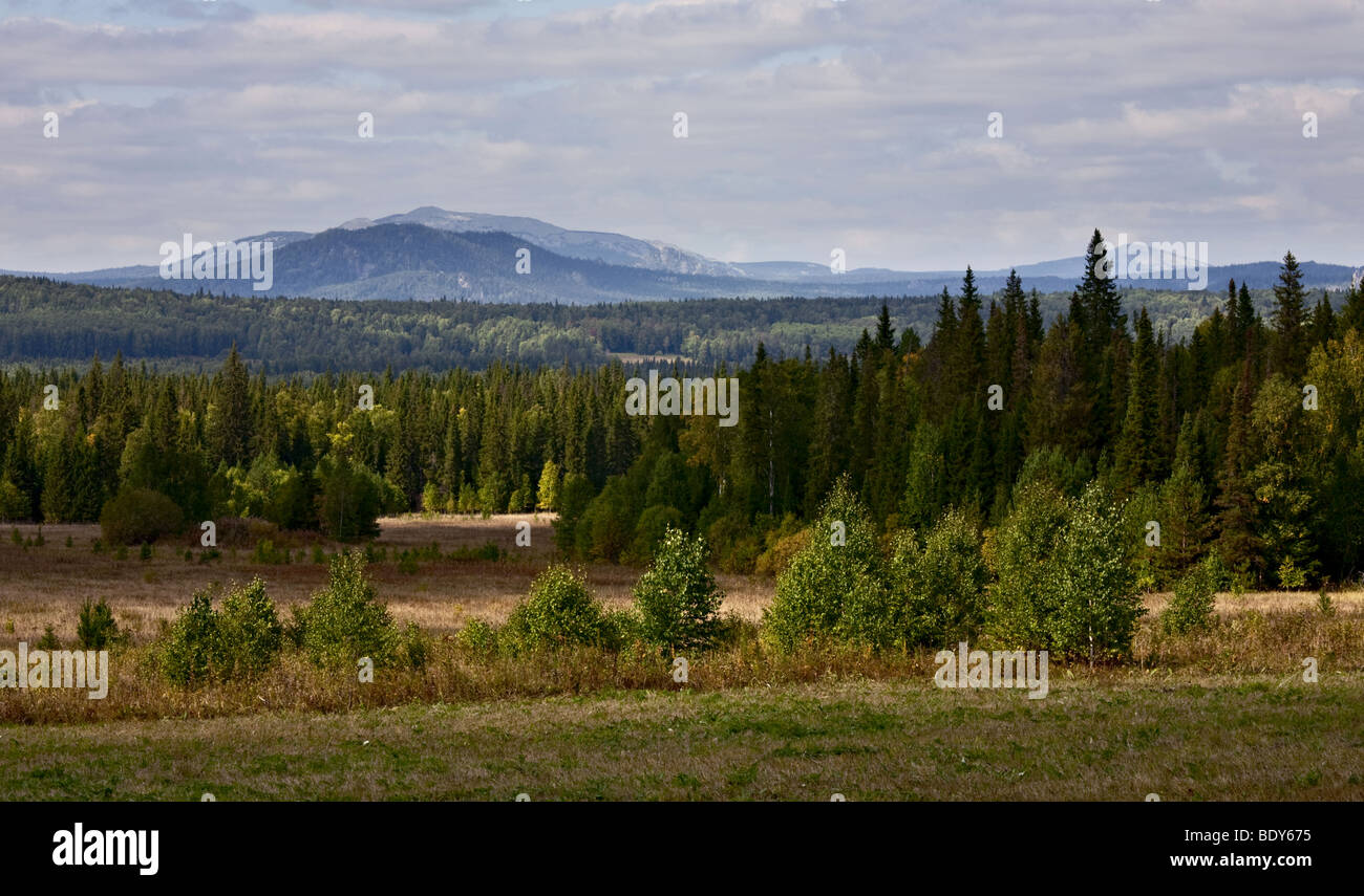 Russia, South Ural, view of mountain ridge Mashak Stock Photo