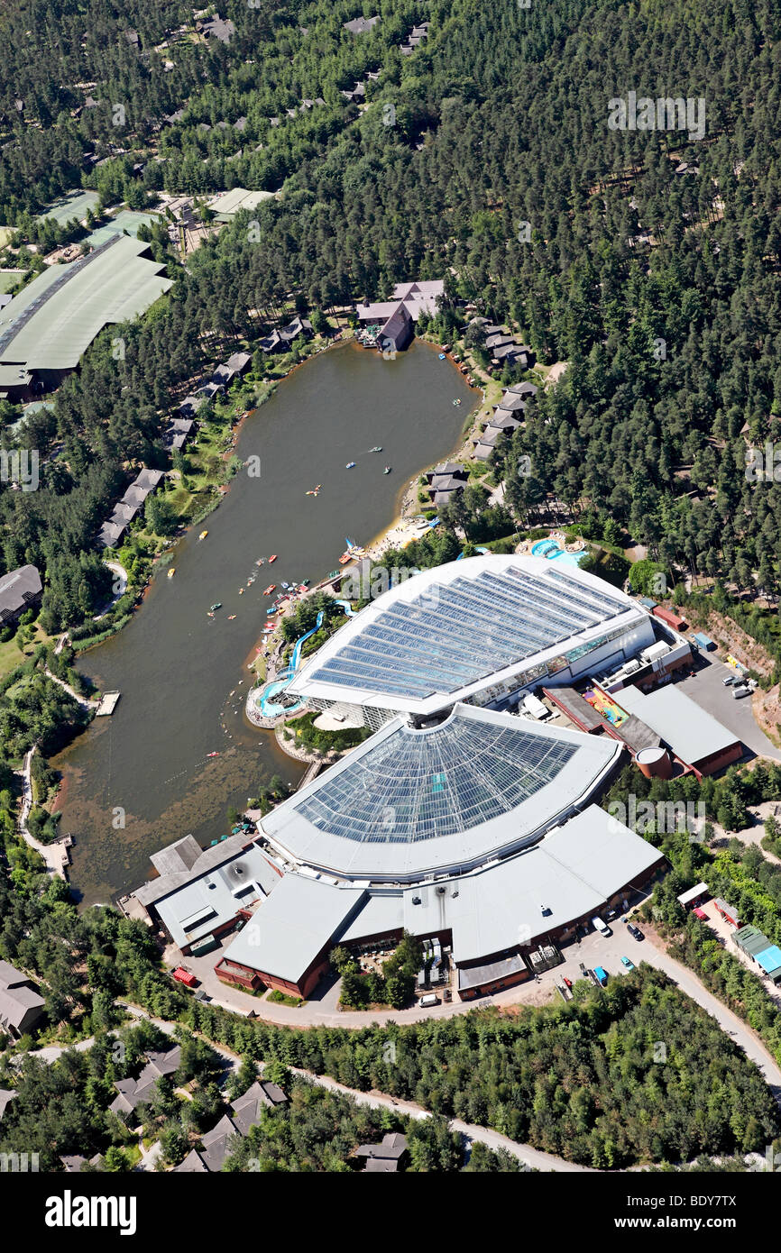 Aerial view of Centre Parcs at Whinfell Forest Stock Photo