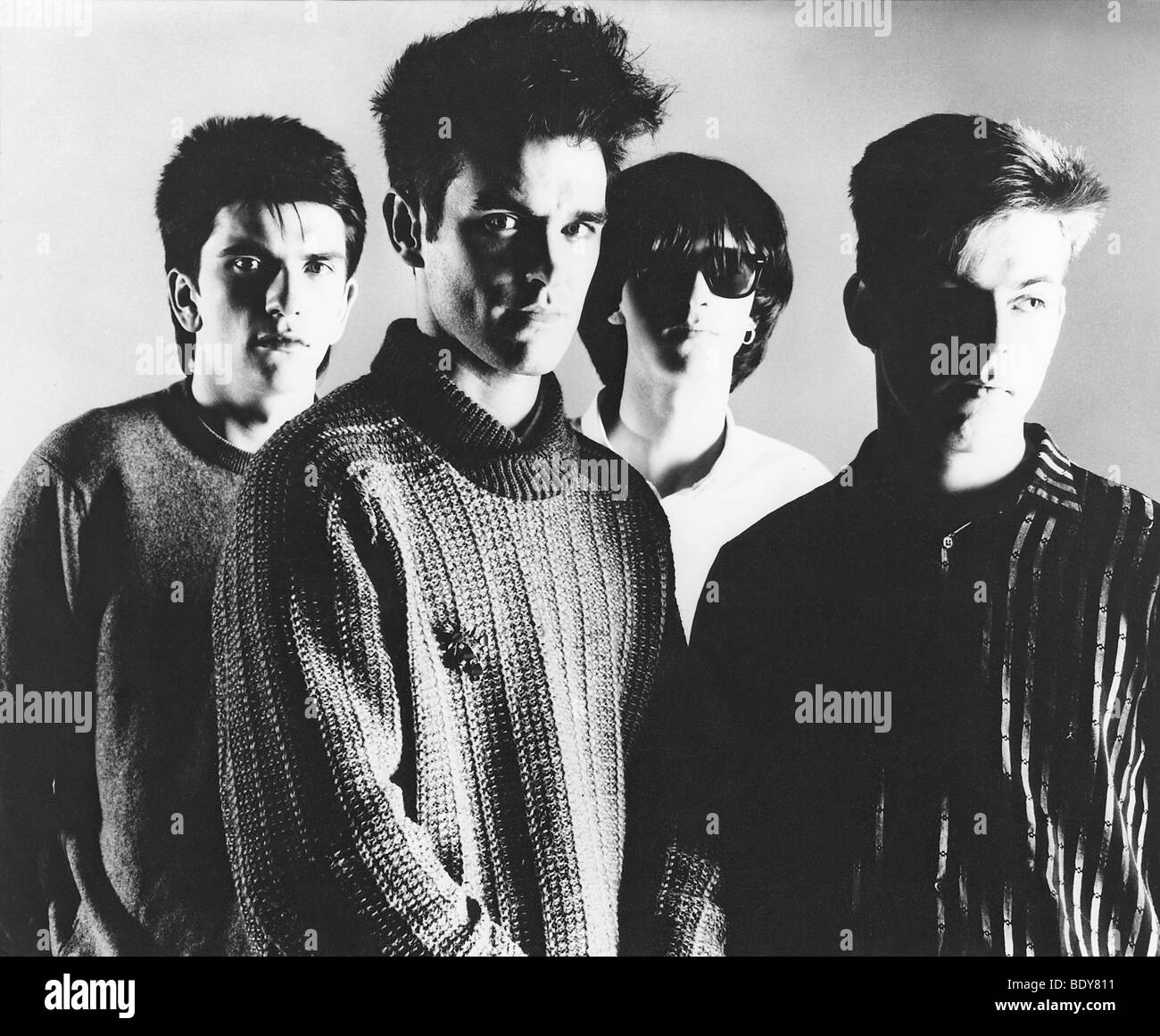 THE SMITHS  - Promotional photo of UK pop group about 1985 with Stephen Morrisey second from left Stock Photo