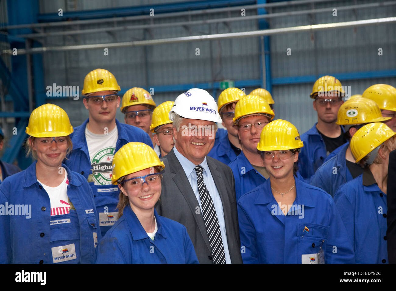 German Foreign Minister, Vice-Chancellor and SPD Chancellor Candidate Frank-Walter Steinmeier during a visit to the Meyer-Werft Stock Photo