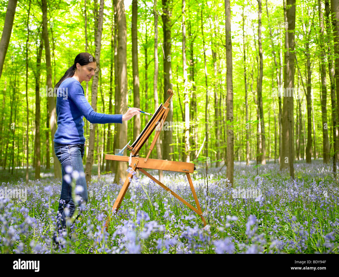 Person in the forest hi-res stock photography and images - Alamy