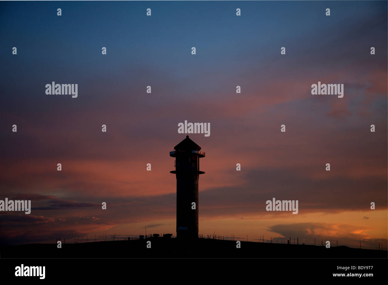 Feldberg Tower at sunset, Feldberg, Black Forest, Germany, Europe Stock Photo