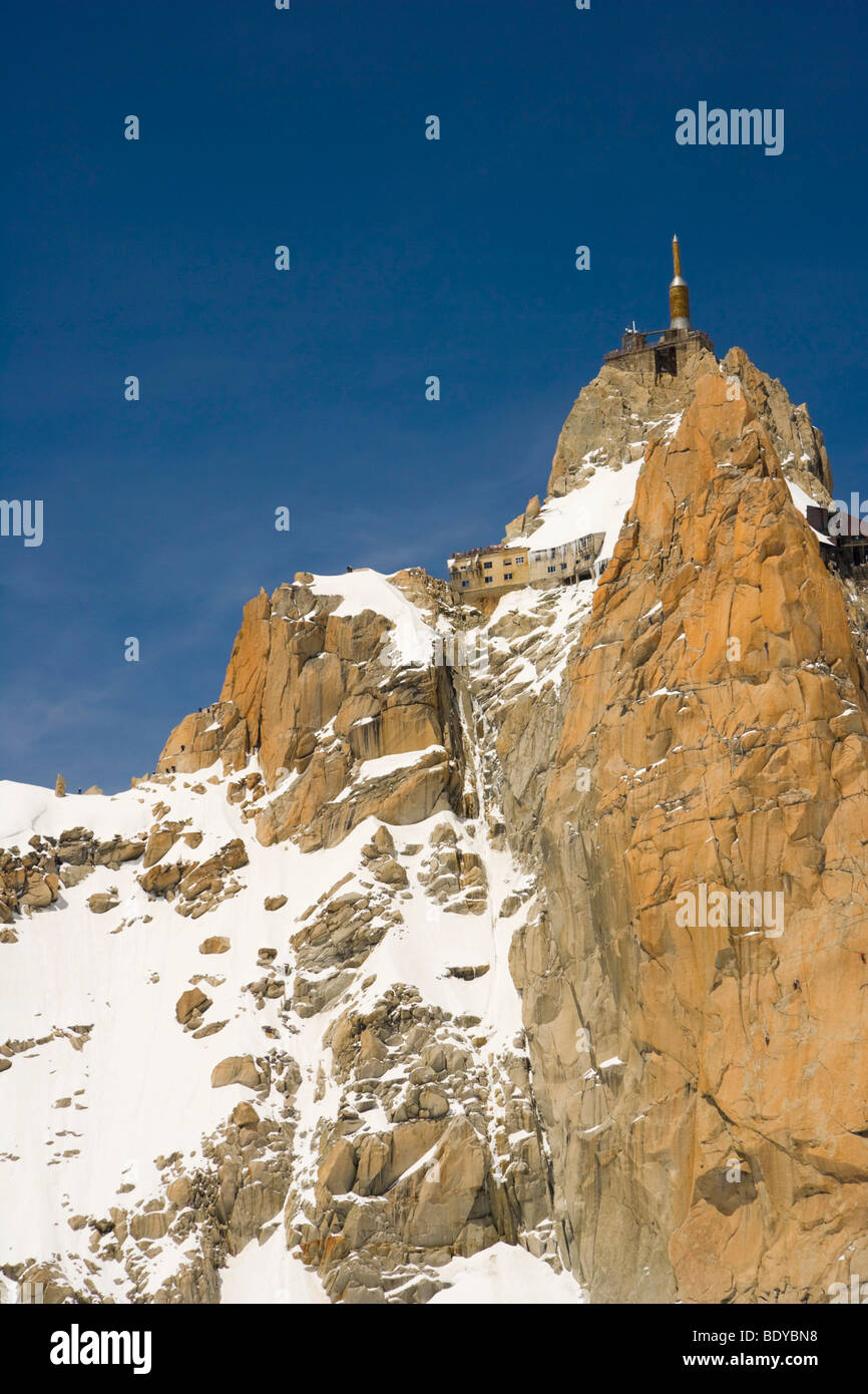 Summit of the Aiguille Du Midi, Chamonix, Mont Blanc Massif, Alps, France, Europe Stock Photo