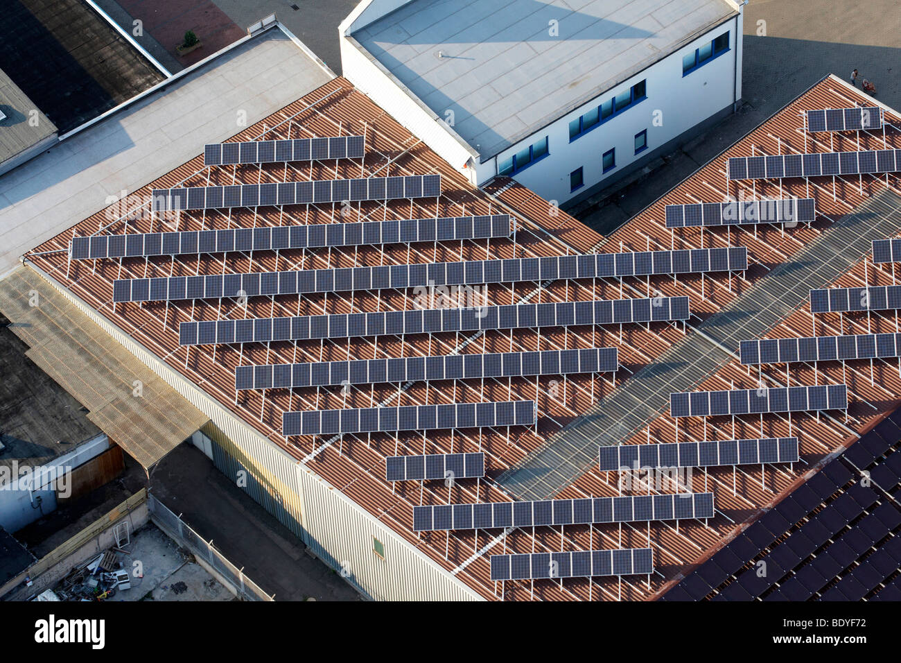 Solar roof, Koblenz, Rhineland-Palatinate, Germany, Europe Stock Photo