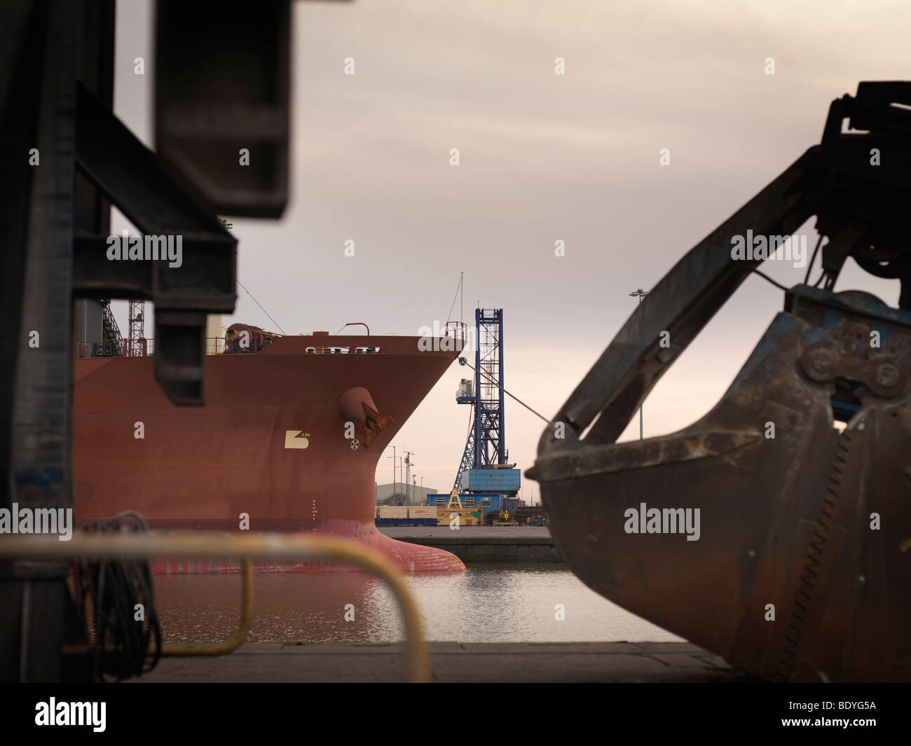 Ships & Heavy Machinery At Port Stock Photo